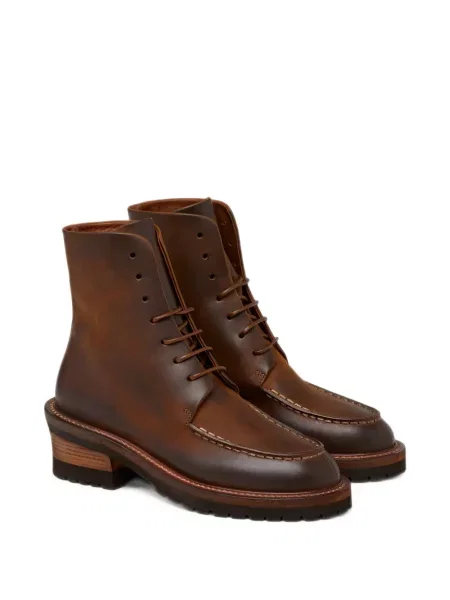 Botine Marsell cu șireturi din piele maro