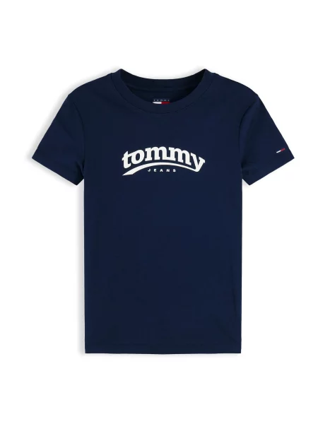 Tommy Jeans Tricou ESS albastru închis alb