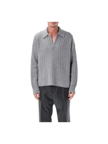 Sweter Ami Paris wełniany szary