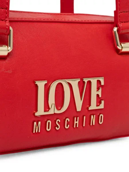 Шопинг чанта Love Moschino с автограф червено