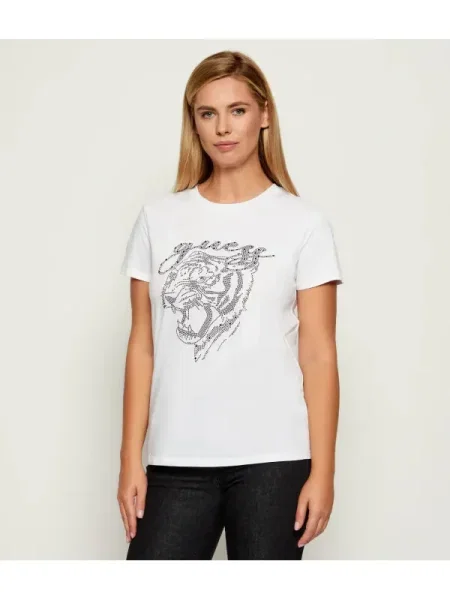 GUESS Tricou | alb