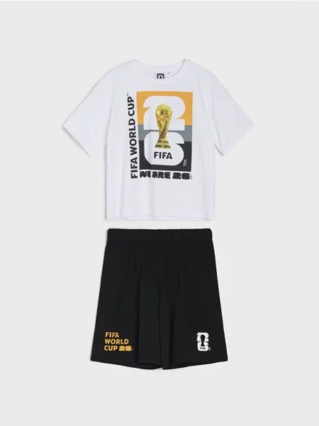 Sinsay dvoudílná pyžama s potiskem FIFA World Cup bílá