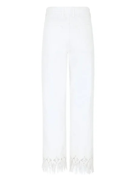 Pantaloni Rabanne cu broderie alb