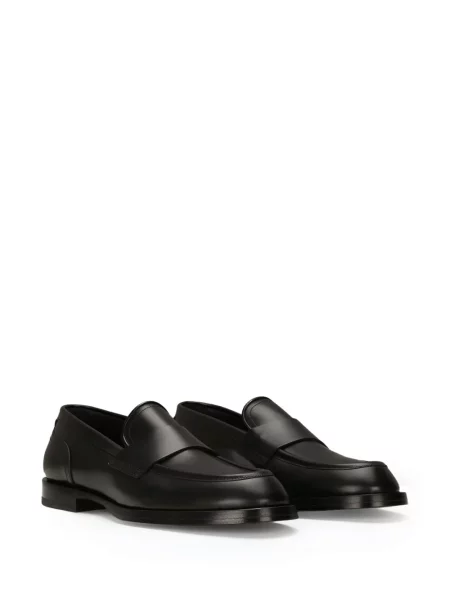 Iš natūralios odos loaferiai Dolce & Gabbana juoda