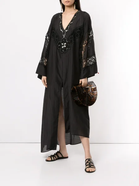 Rochie maxi Giacobino cu mâneci lungi lungă de costum negru