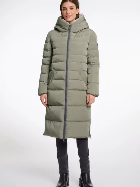 Rino & Pelle Pikowany płaszcz Keilafur Kobiety Sztuczne włókno jednolity 34 zielony