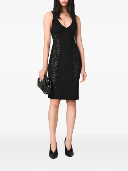 Rochie midi Stella Mccartney din dantelă negru