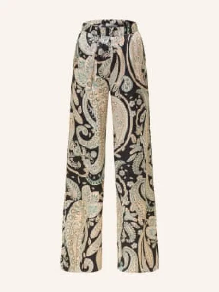 Antonelli Firenze Spodnie Marlene Paloma Z Jedwabiu schwarz czarne