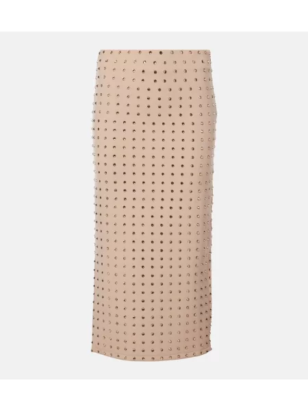 Fustă midi Sportmax de cristal până la genunchi bej