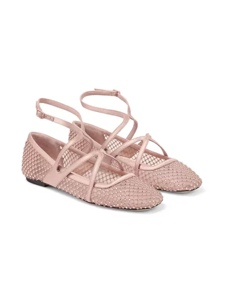 Balerinki Jimmy Choo bez obcasa różowe