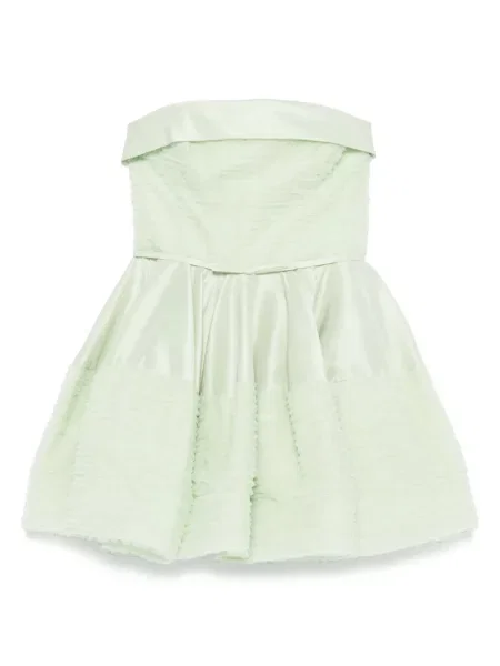 Mała sukienka mini Viktor & Rolf z falbankami garniturowa zielona