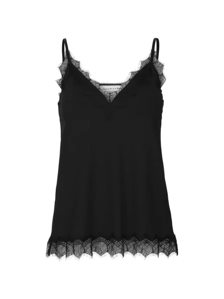 Top Rosemunde din dantelă negru