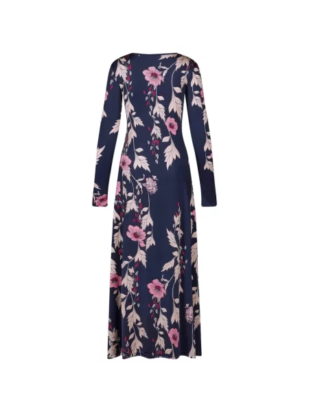 Rochie midi Johanna Ortiz cu model floral cu imagine albastru
