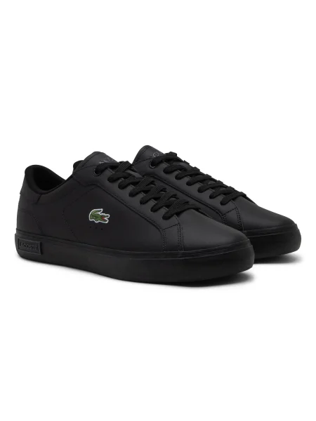 LACOSTE Rövid szárú sportcipők zöld / fekete fehér