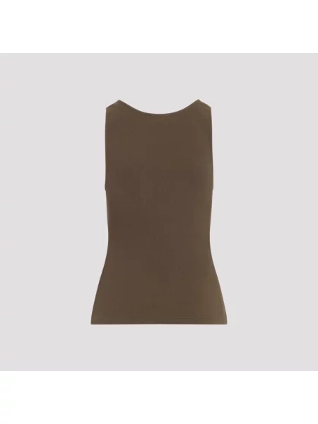 Top Saint Laurent bez rękawów brązowy