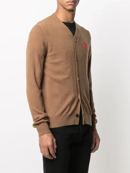 Kardigan Comme Des Garçons Play s vezom smeđa