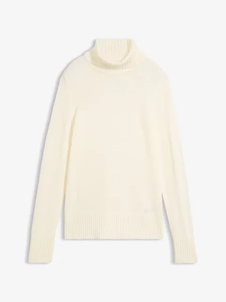 Sweter basic z golfem biały