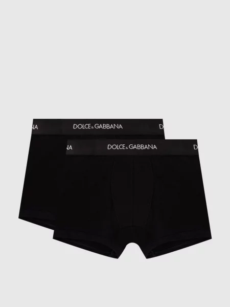 Дитячий набір чорних трусів-боксерів з контрастним логотипом Dolce&gabbana чорний