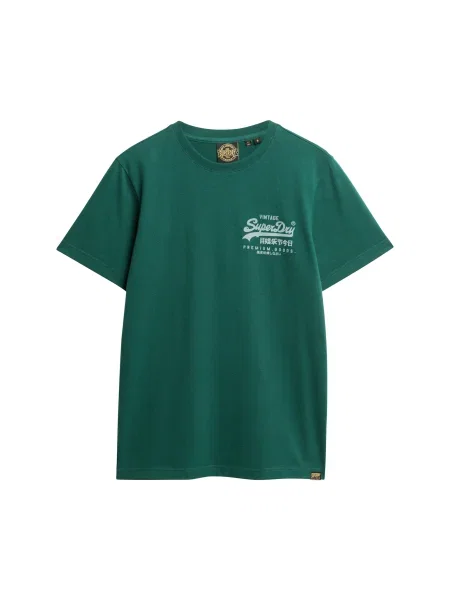 Superdry Tricou Heritage verde alb