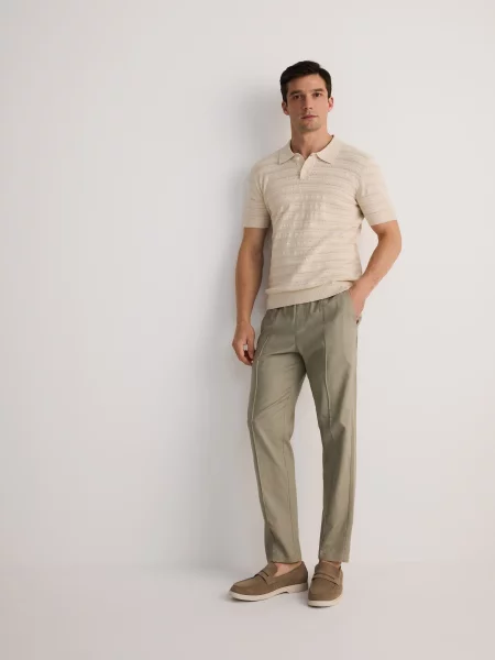 Льняные джоггеры Reserved бежевые