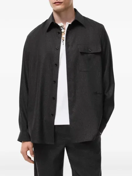 Cămașă Burberry de lână gri