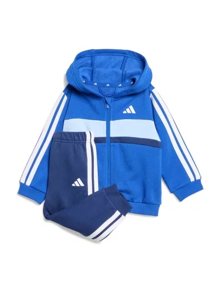 ADIDAS SPORTSWEAR Costum de trening ESSENTIALS TIBERIO 3 STRIPES FLEECE albastru / albastru deschis / albastru închis alb