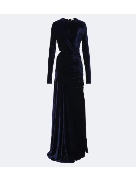 Rochie Rabanne de catifea albastru