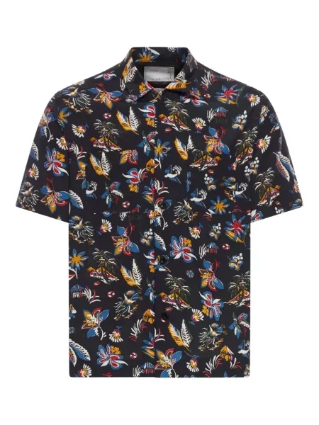 Къс риза Sacai с принт в тропически десен черно