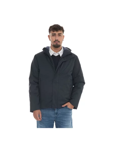 Kurtka Emporio Armani Ea7 z kapturem niebieska