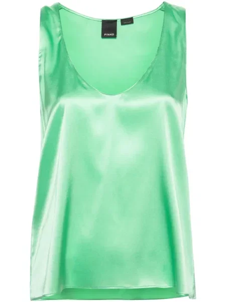 Top Pinko de mătase verde