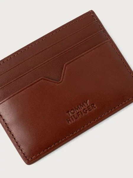 Tommy Hilfiger etui na karty i brelok skórzane brązowy