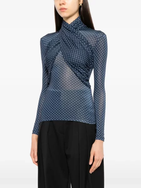 Top Francoise Pinton - Paris cu buline plic albastru