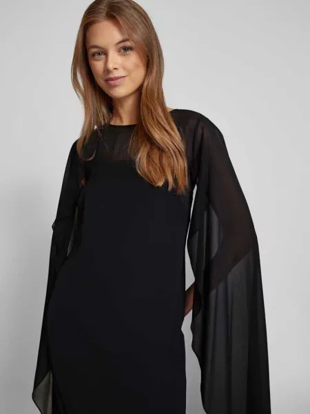 Długa sukienka z dekoltem w łódkę model ‘LAVAT’ Lauren Ralph Lauren czarna