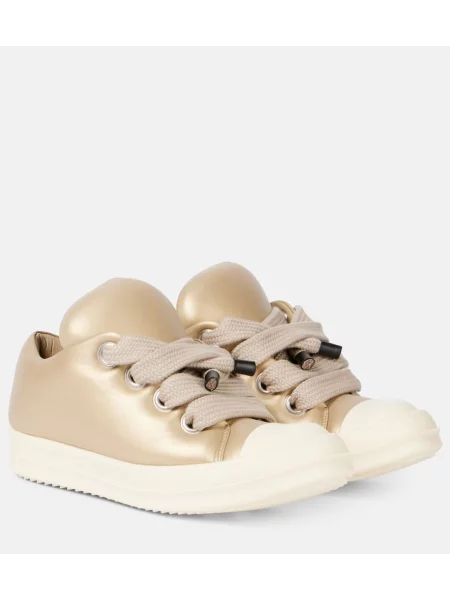 Sneakerși Rick Owens din piele auriu