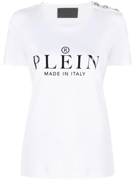 Tricou Philipp Plein cu imagine alb