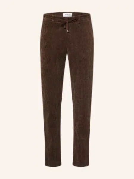 Distretto 12 Kordové Kalhoty Torino York Extra Slim Fit moro