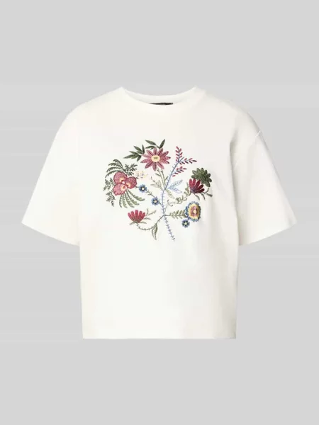 Męski t-shirt o kroju regular fit z czystej bawełny model SABATO' Weekend Max Mara biała