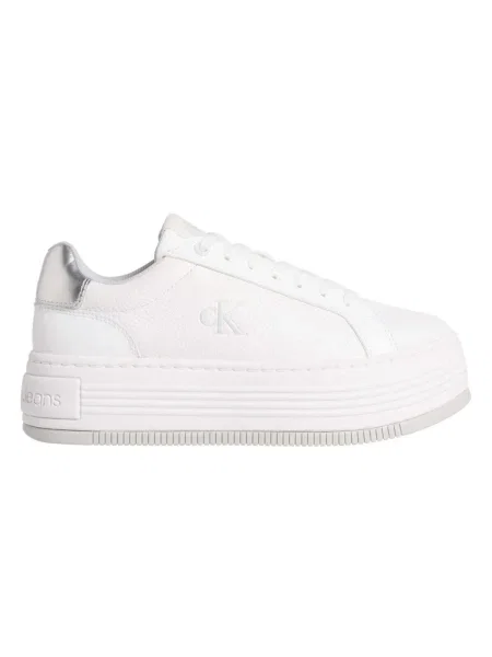 Sneakerși Calvin Klein Jeans din dantelă alb