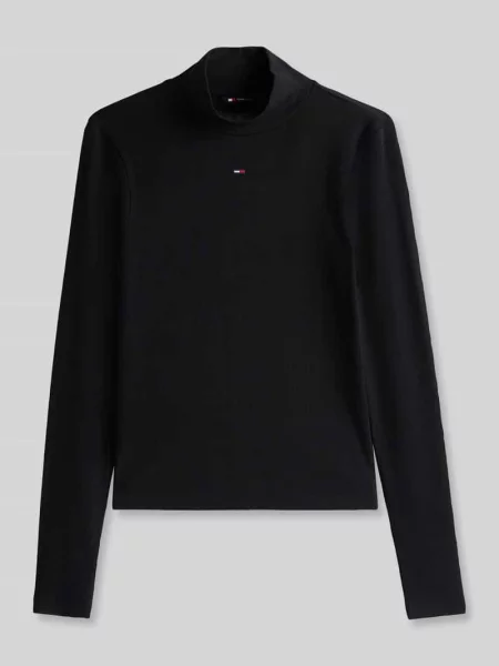 Tommy Jeans Bluzka Tjw Essential Mock Neck czarny