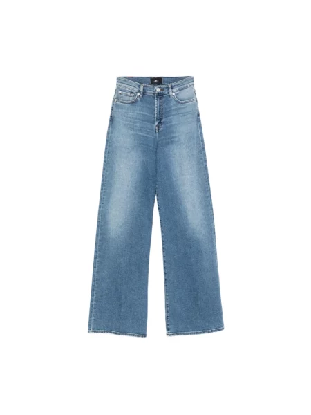 Szerokie jeansy 7 For All Mankind niebieskie