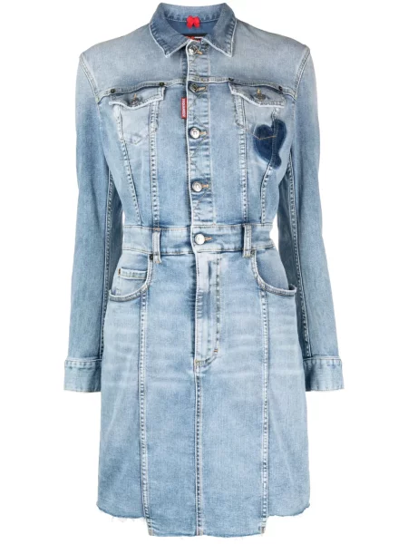 Rochie din denim Dsquared2 de costum albastru