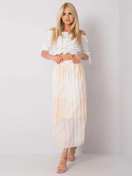Fusta plisata Fashionhunters bej