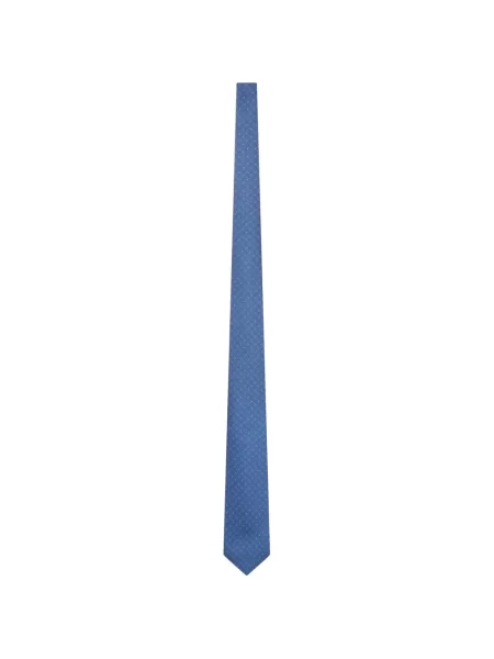 Cravată Kiton de mătase cu imagine cu imprimeu geometric albastru