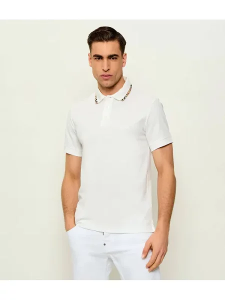 Tricou polo Burberry alb