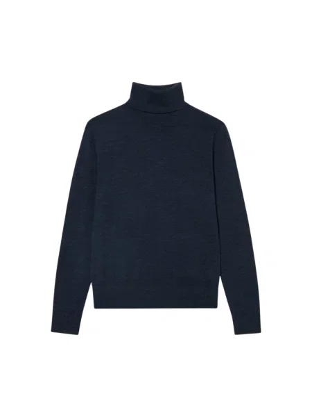 Sweter z golfem Brooks Brothers wełniany niebieski