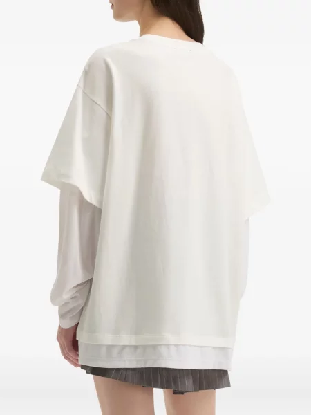 Tricou Tout A Coup cu funde alb