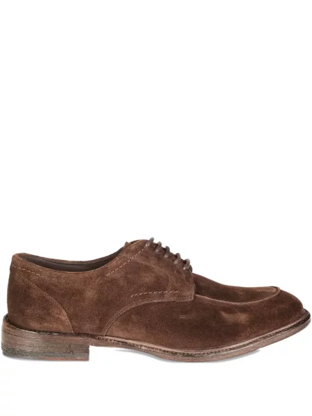 Pantofi derby Morgillo din piele de căprioară maro