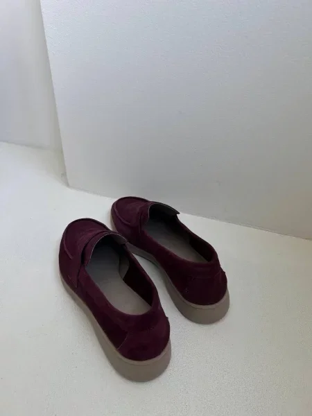 Замшеві Лофери бордовий