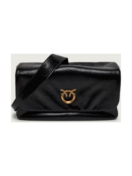 Pinko De piele geantă pe umăr CLICK SOFT negru