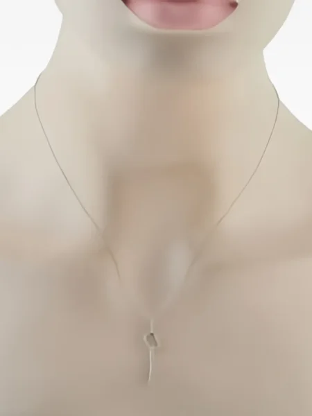 Colier Lb Exclusive cu imprimeu geometric alb